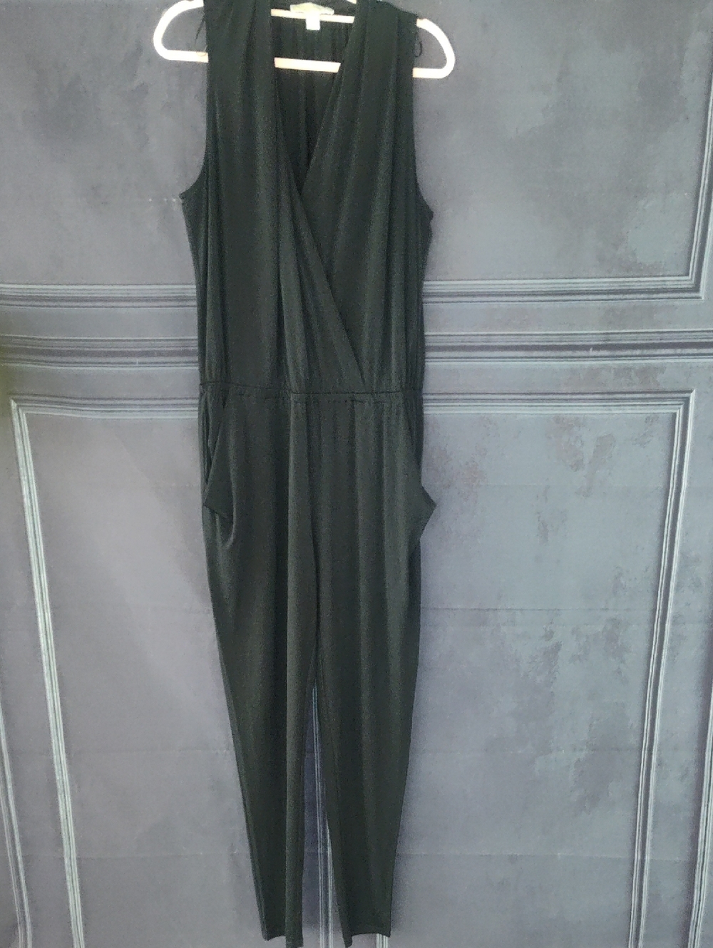 Sleeveless Black Jumpsuit with V-Neck